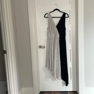 Maeve for Anthropologie. Oatmeal and black asymmetrical tank dress